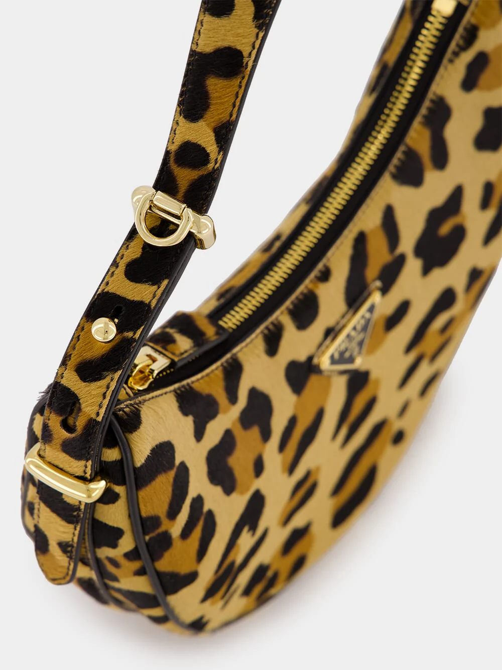 Leopard Print Arqué Leather Shoulder Bag - Image 8