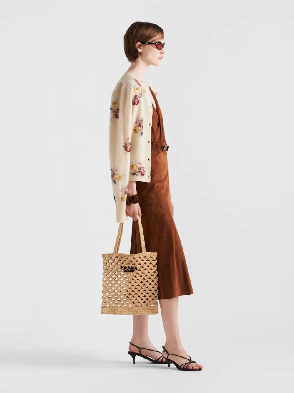 Natural Crochet Tote Bag with Embroidered Logo - Image 2