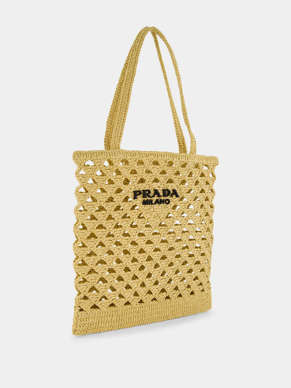 Natural Crochet Tote Bag with Embroidered Logo - Image 3