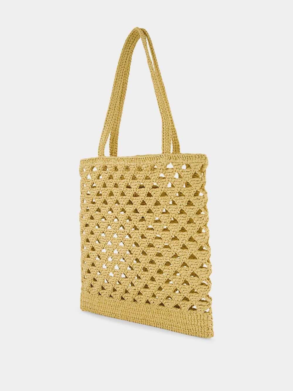 Natural Crochet Tote Bag with Embroidered Logo - Image 4