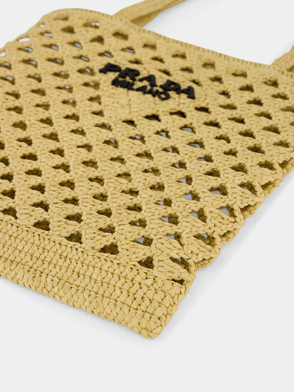 Natural Crochet Tote Bag with Embroidered Logo - Image 7