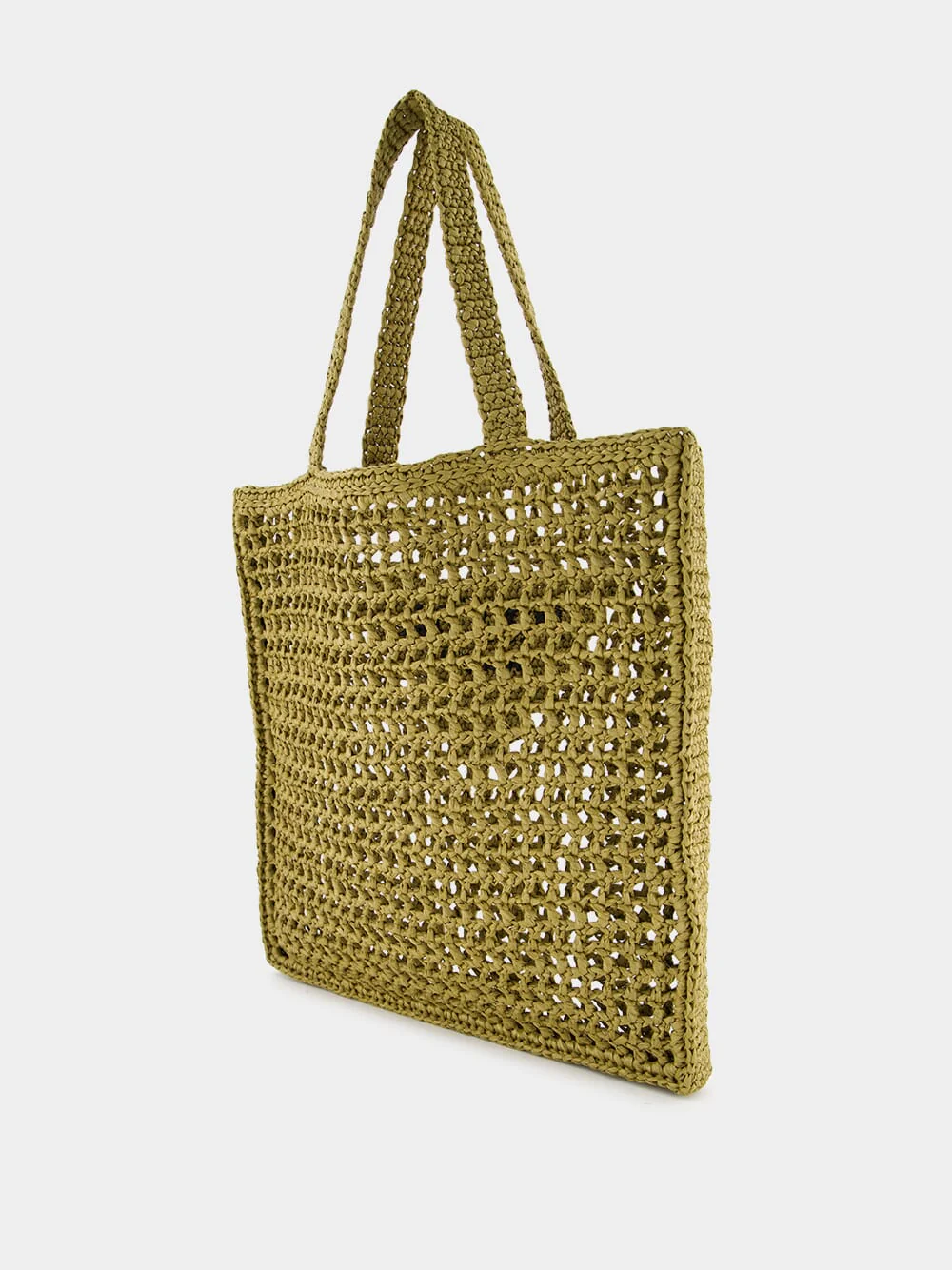 Triangle-Logo Raffia Tote - Image 4