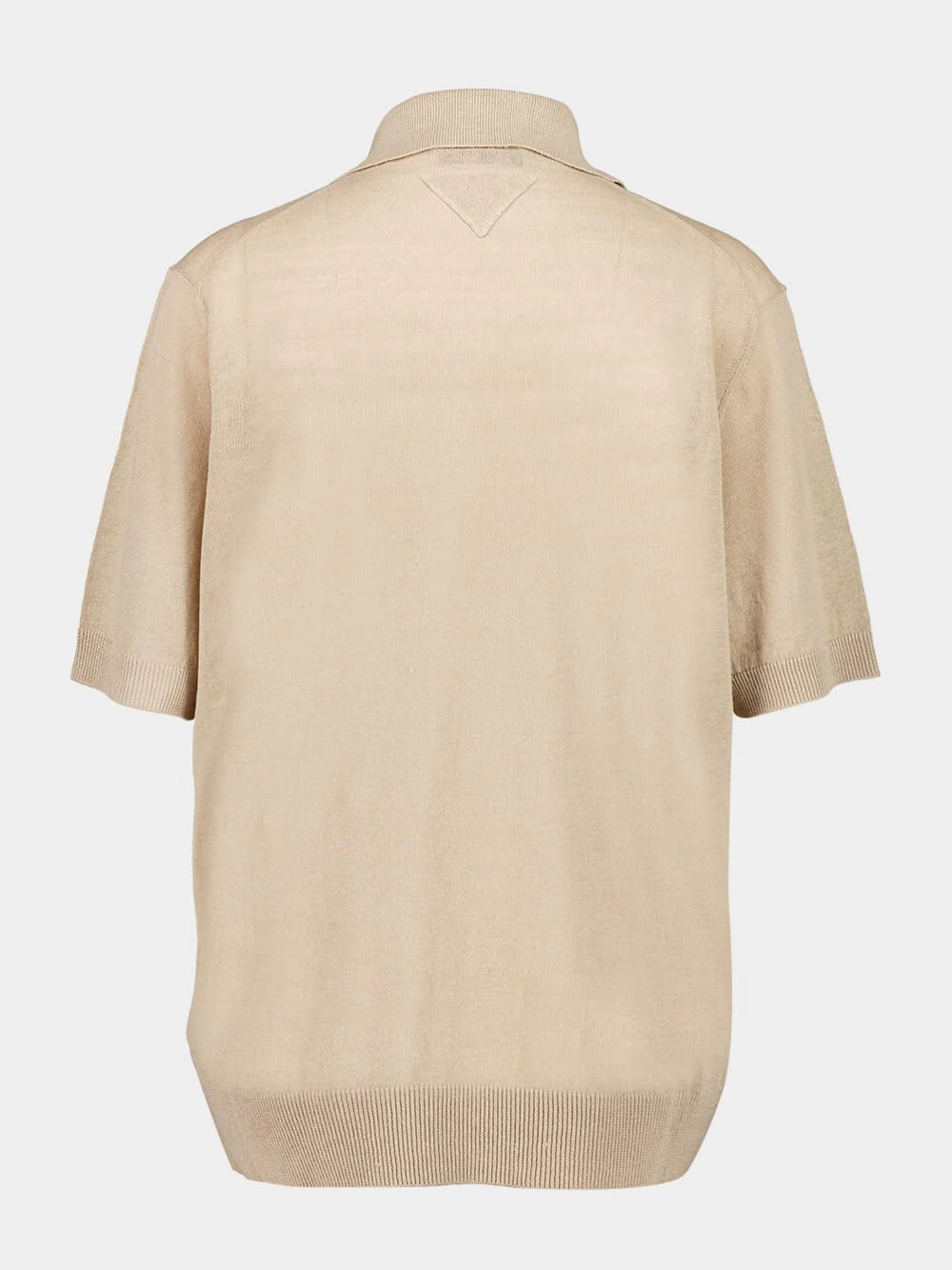 Beige Linen Cotton Polo Shirt - Image 2