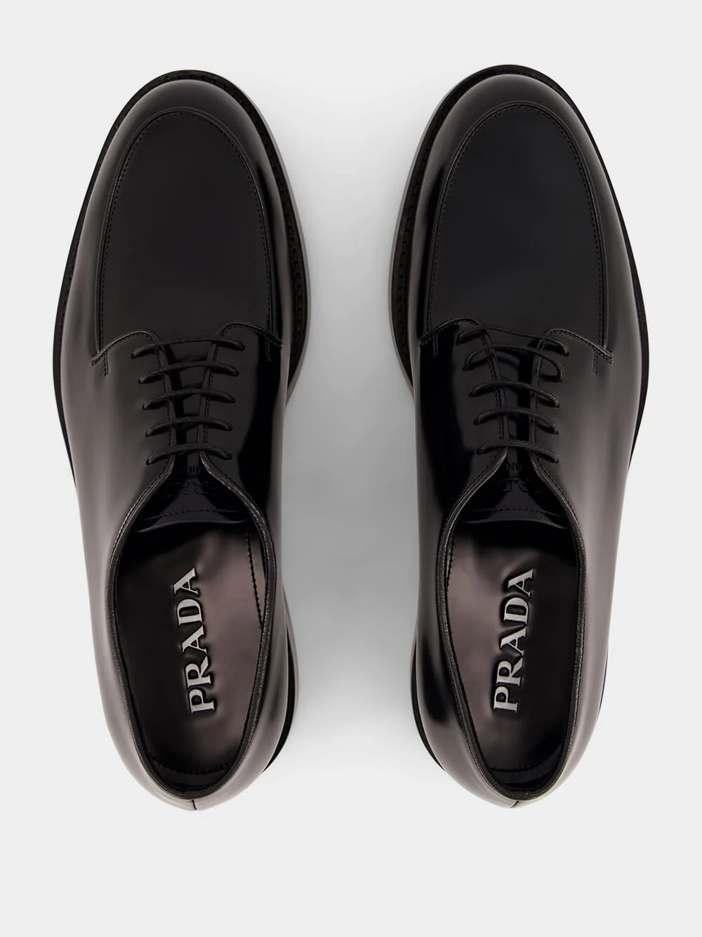 Black Brushed Leather Derby Shoes - Image 4