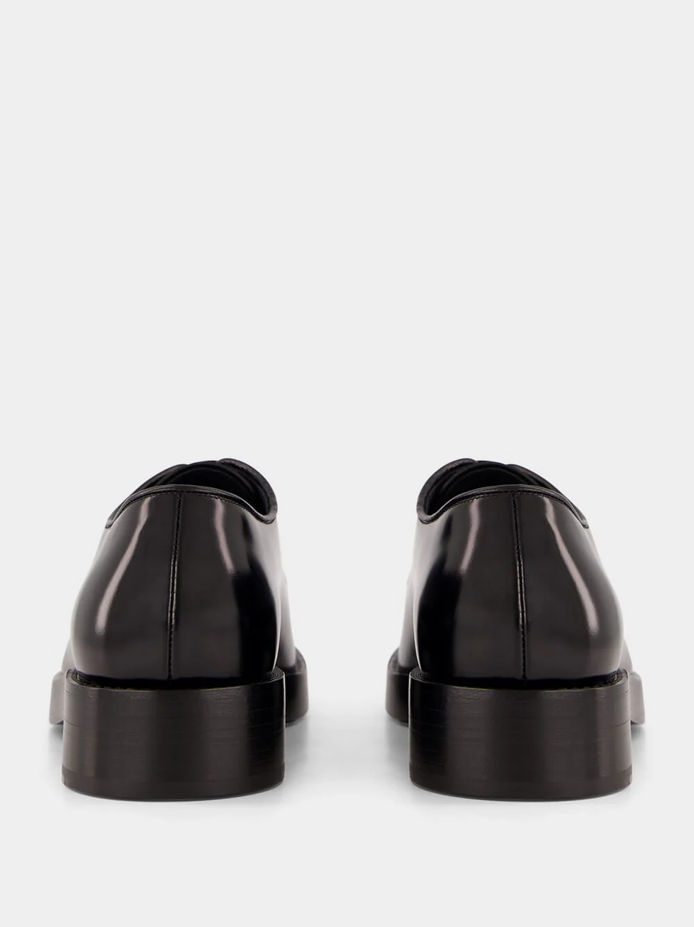 Black Brushed Leather Derby Shoes - Image 5