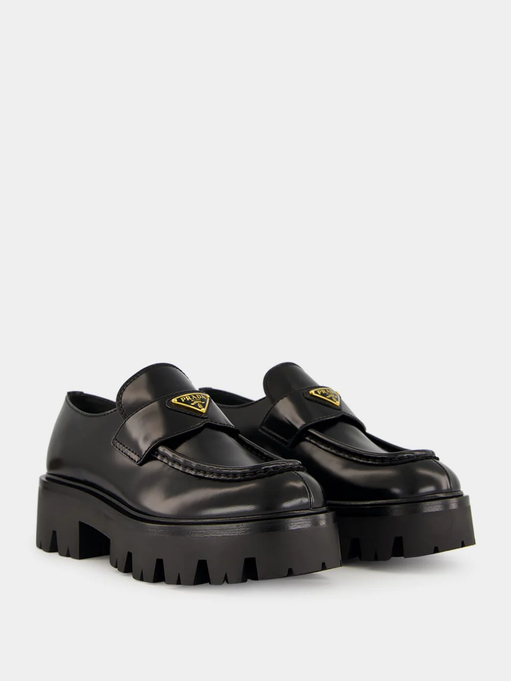 Black Brushed Leather Loafers - Image 3