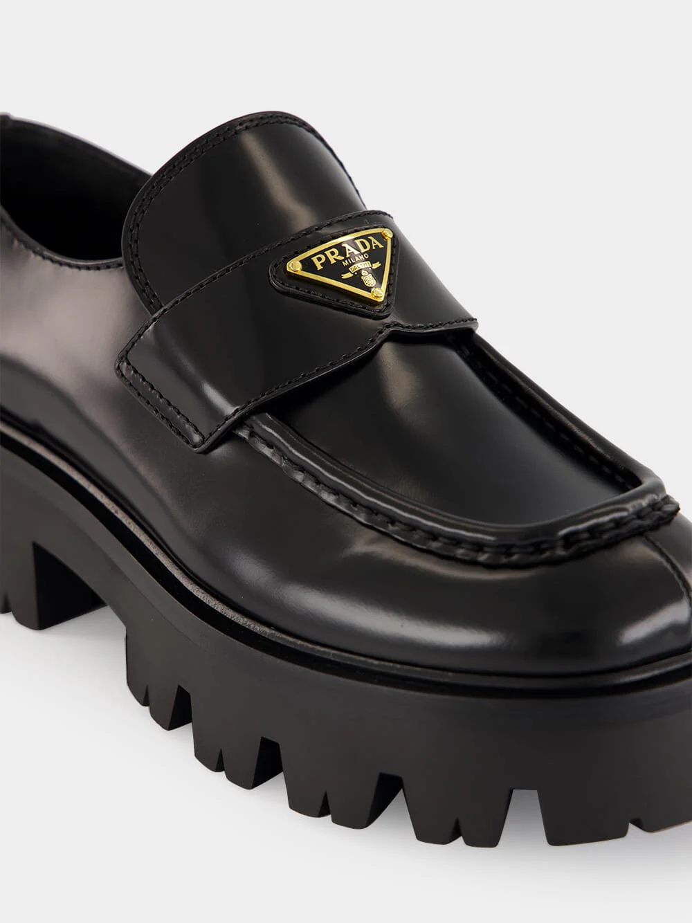 Black Brushed Leather Loafers - Image 7