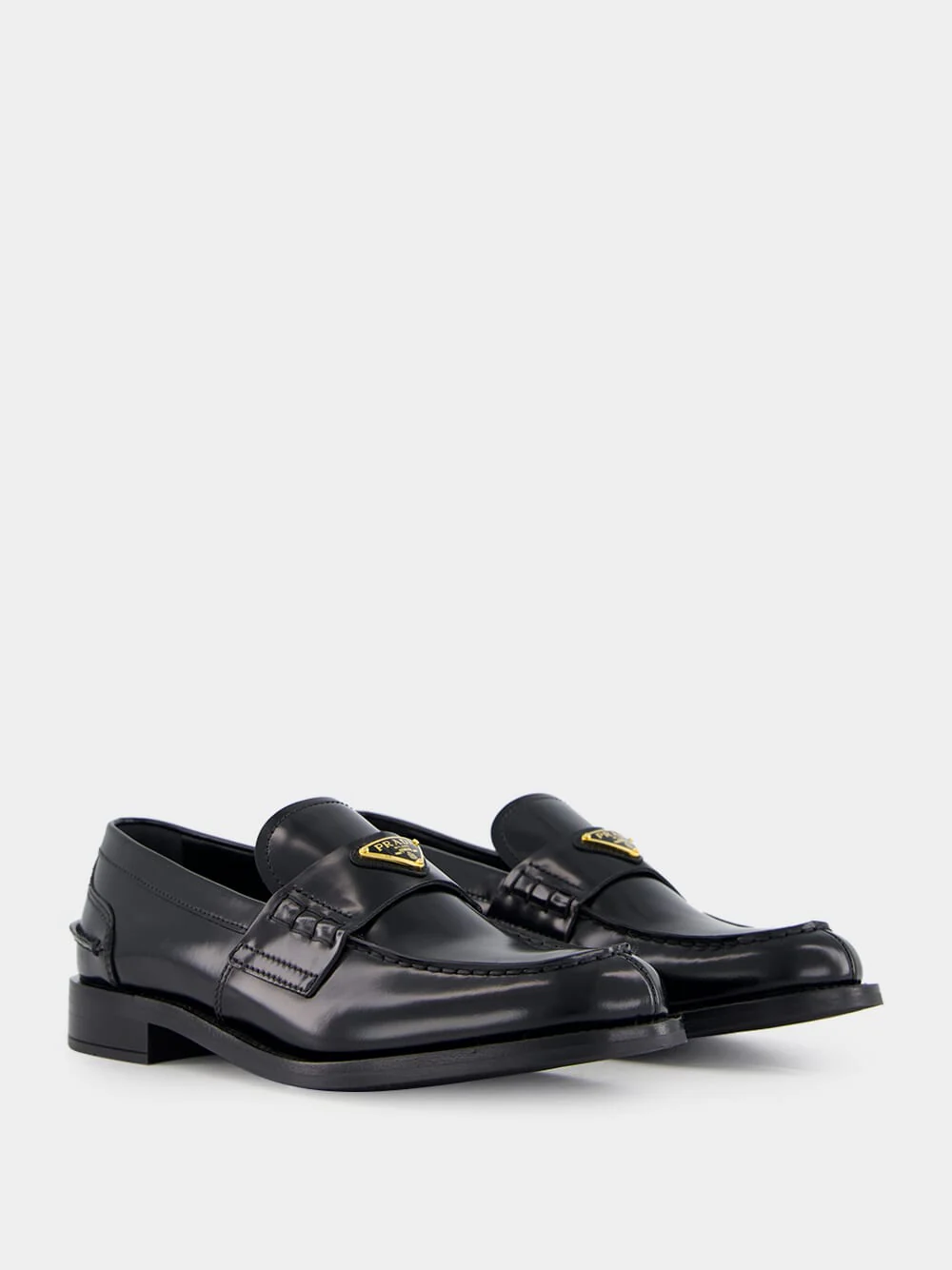 Black Brushed Leather Loafers - Image 3