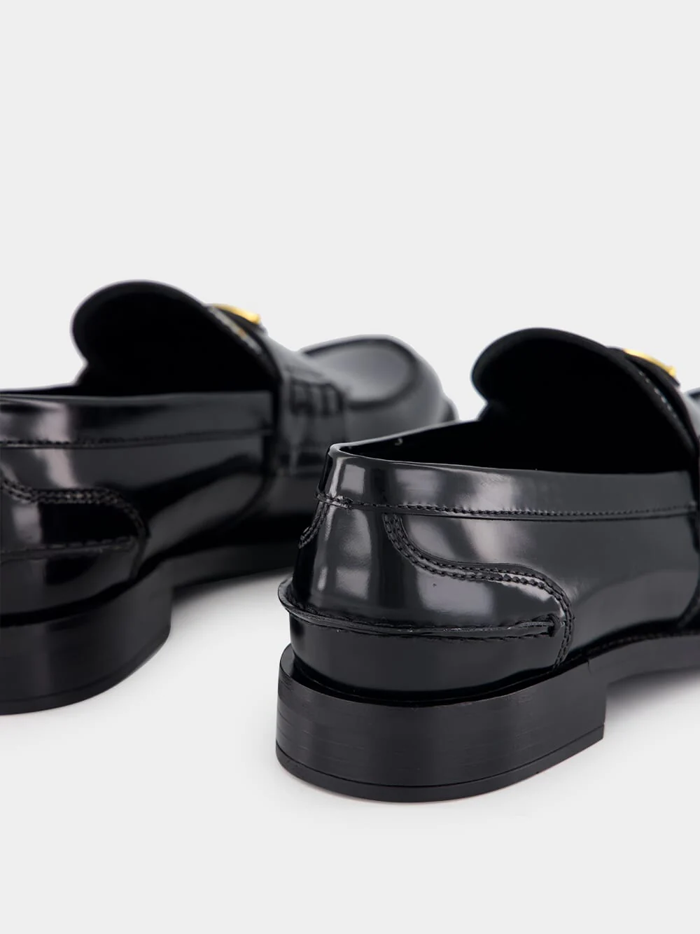 Black Brushed Leather Loafers - Image 6