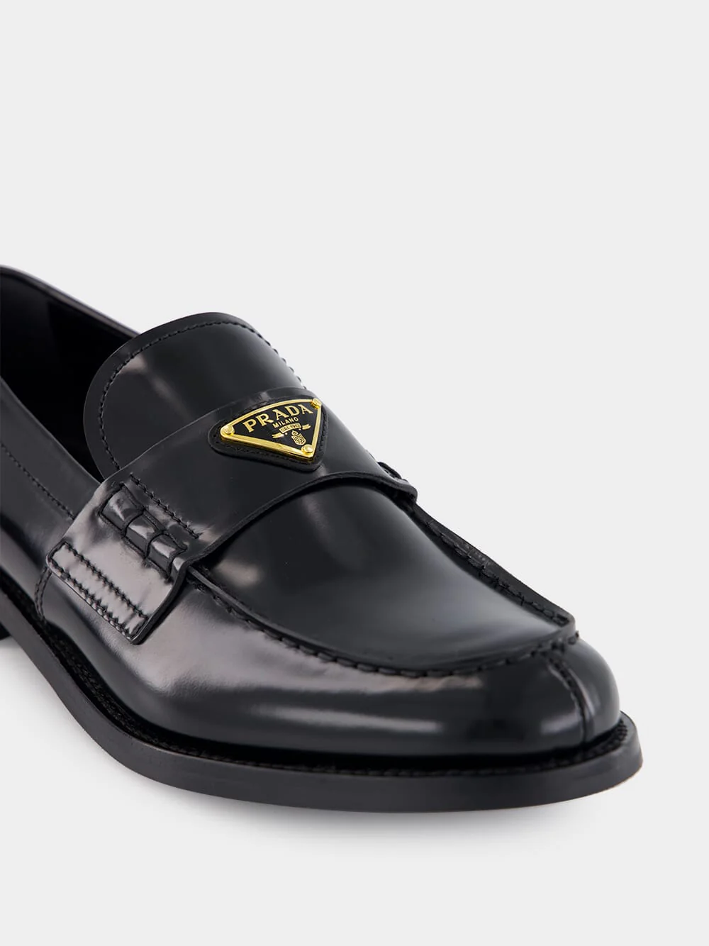 Black Brushed Leather Loafers - Image 7