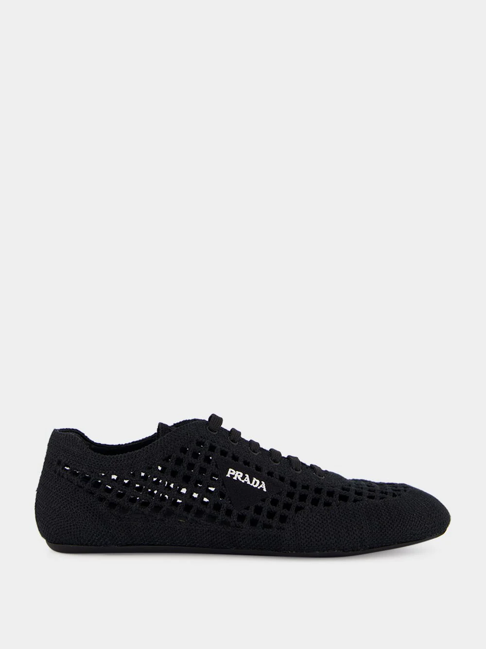Black Collapse Crochet Laced Sneakers