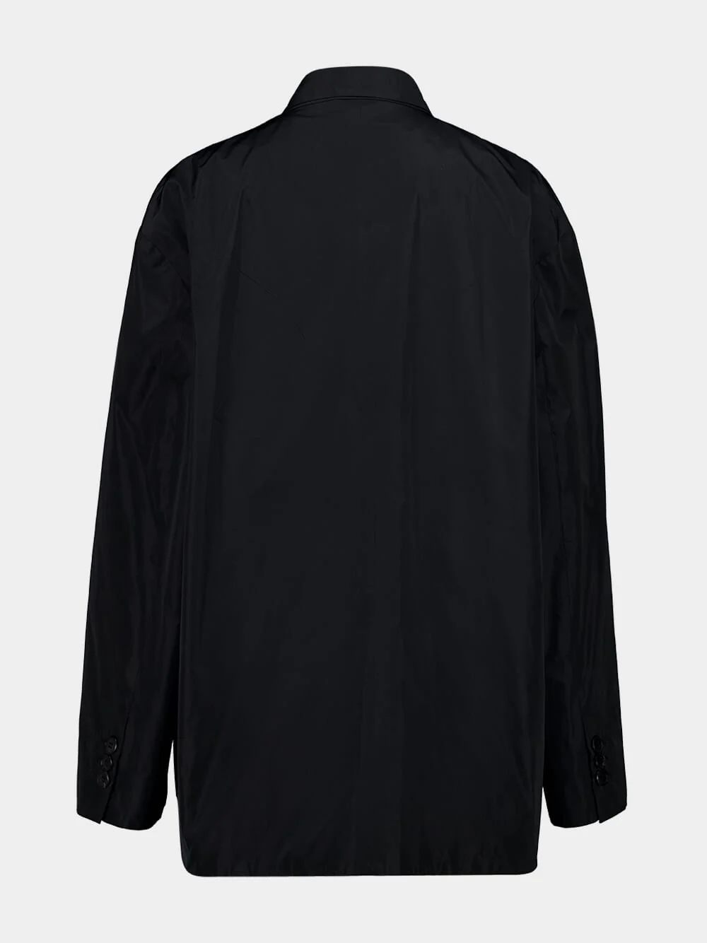 Black Double-Breasted Taffeta Jacket - Image 4