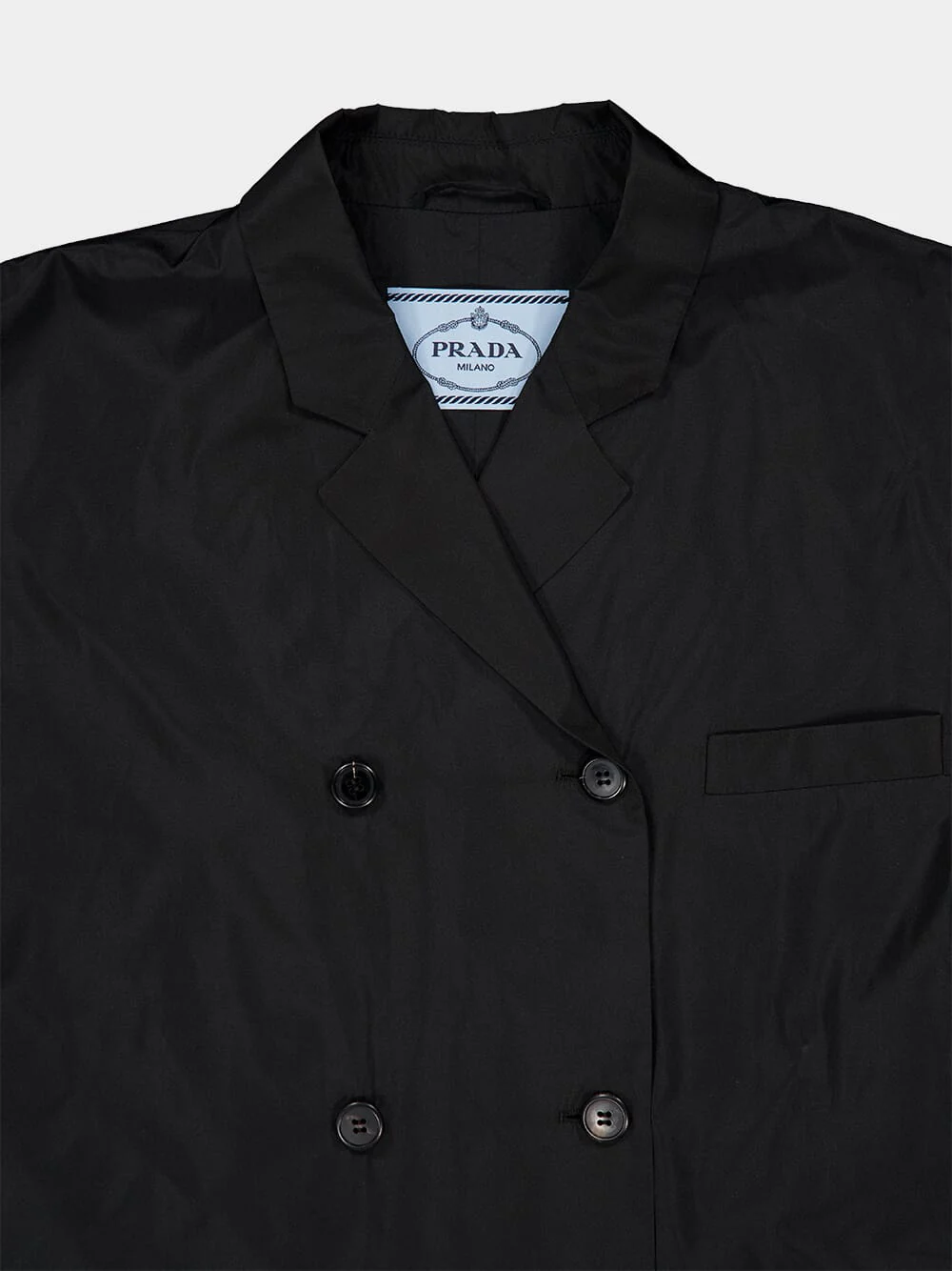 Black Double-Breasted Taffeta Jacket - Image 5