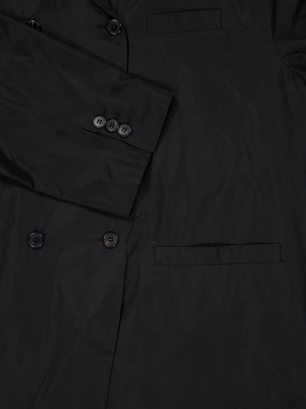 Black Double-Breasted Taffeta Jacket - Image 6