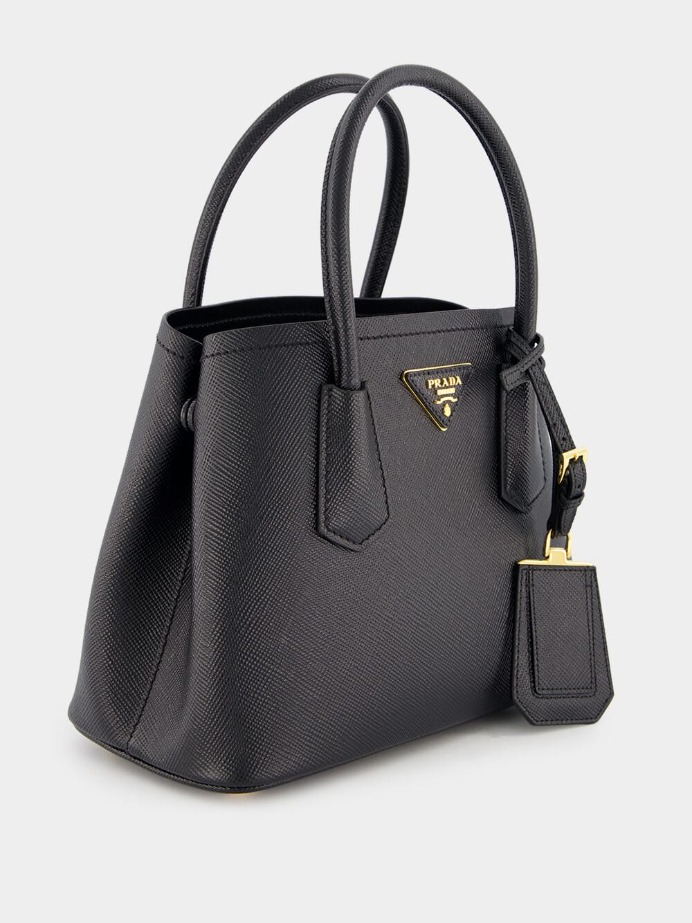 Black Double Saffiano Leather Mini Bag - Image 3