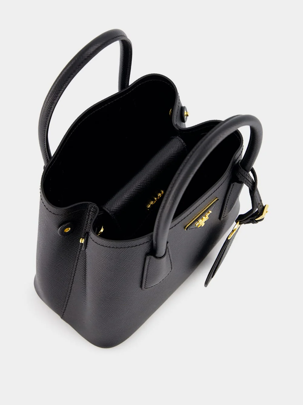 Black Double Saffiano Leather Mini Bag - Image 6