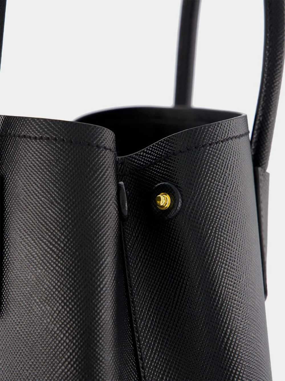 Black Double Saffiano Leather Mini Bag - Image 8
