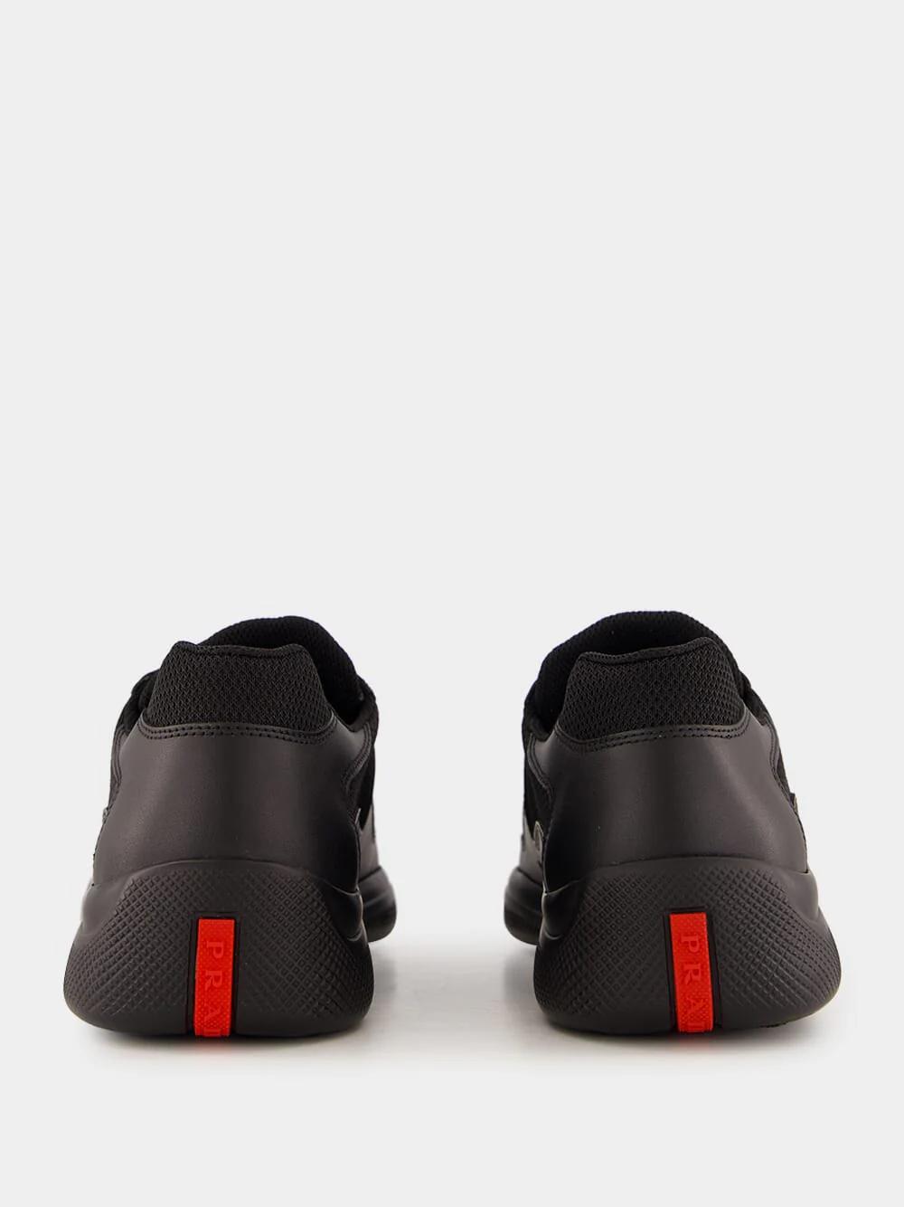 Black Leather and Fabric America's Cup Sneakers - Image 5