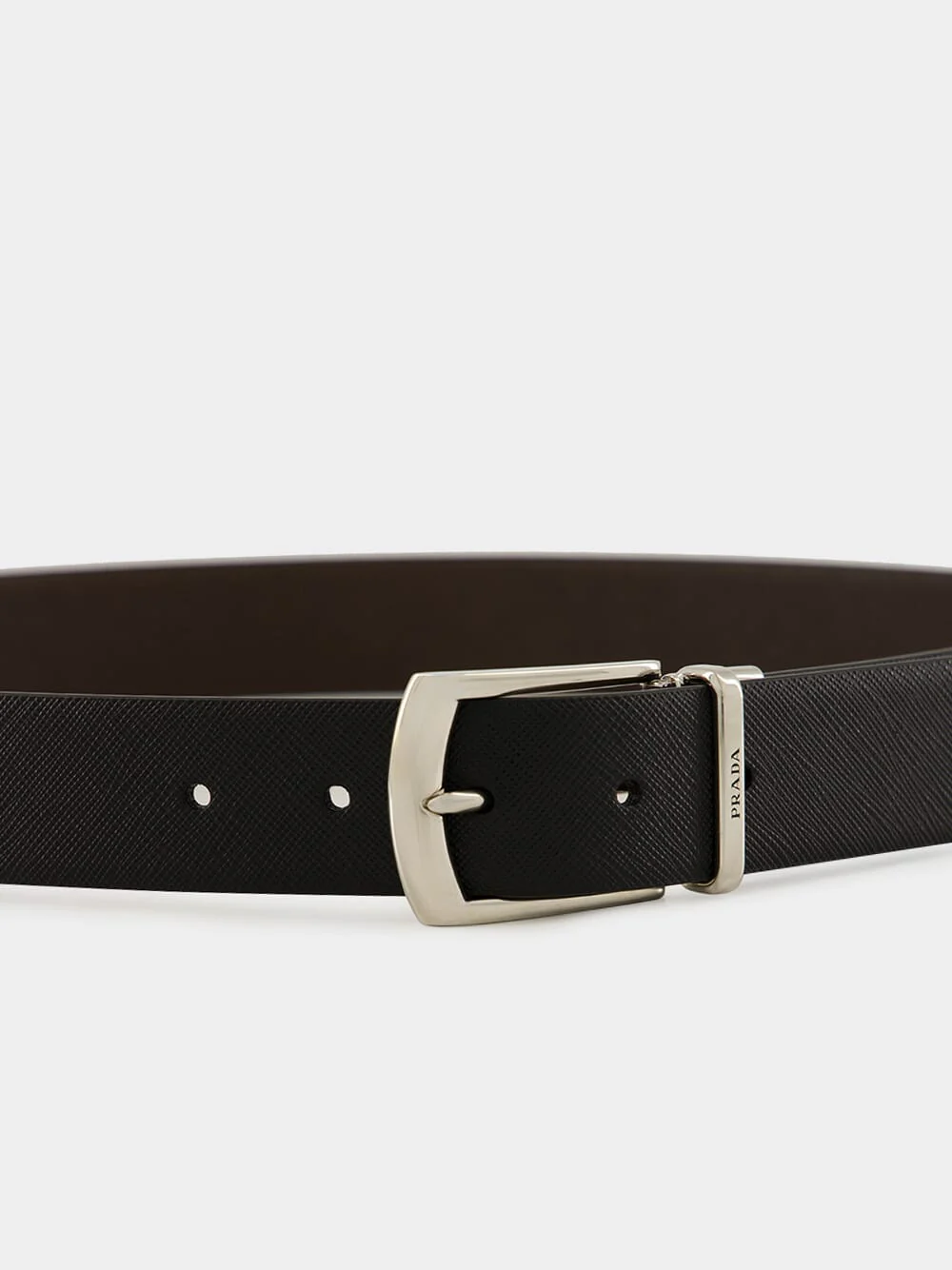 Black Leather Belt in Calfskin - Image 3
