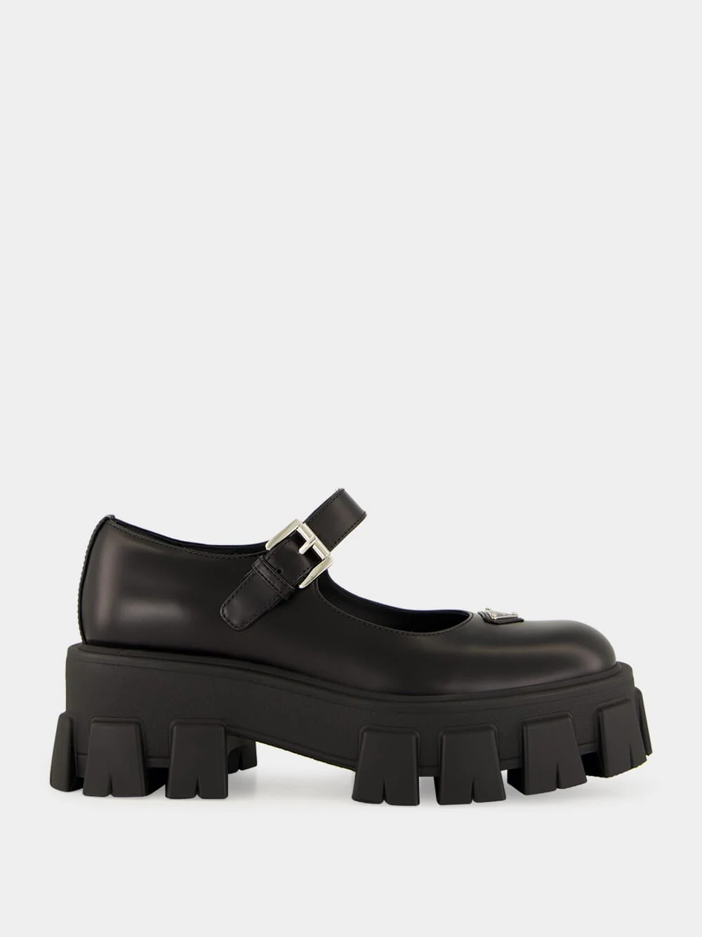 Black Leather Platform Mary Jane Sandals