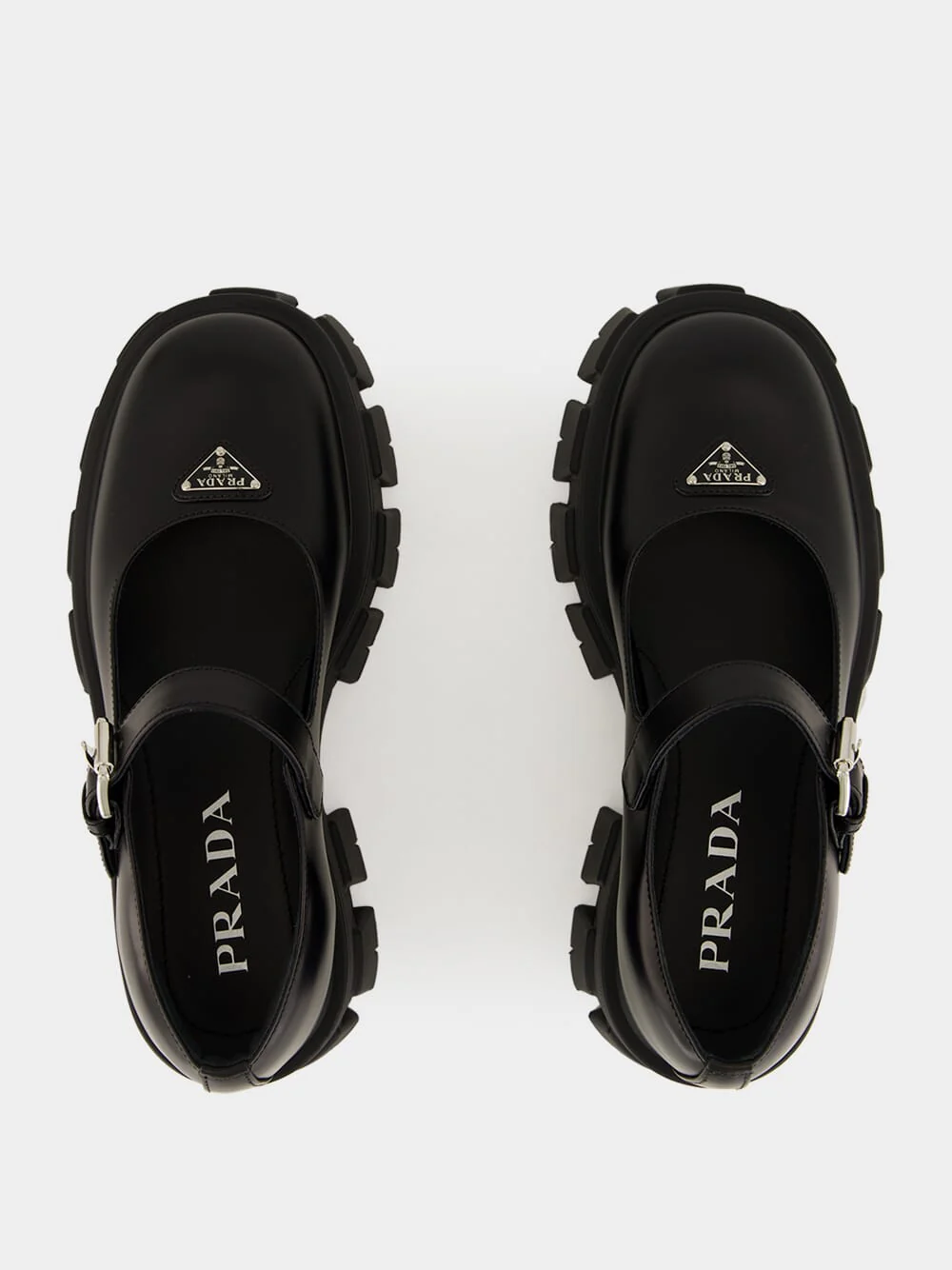 Black Leather Platform Mary Jane Sandals - Image 4