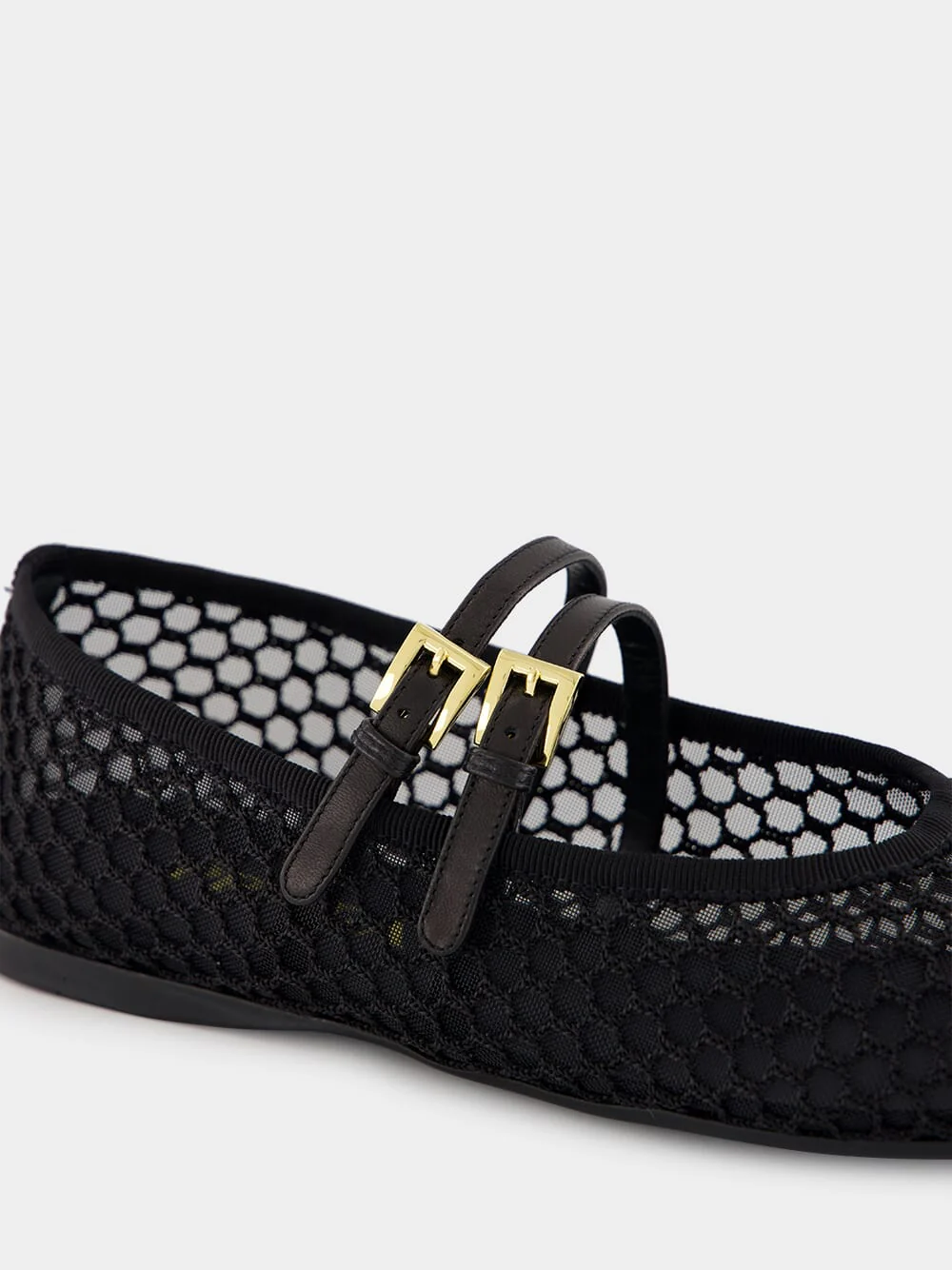 Black Mesh Fabric ballerinas - Image 6