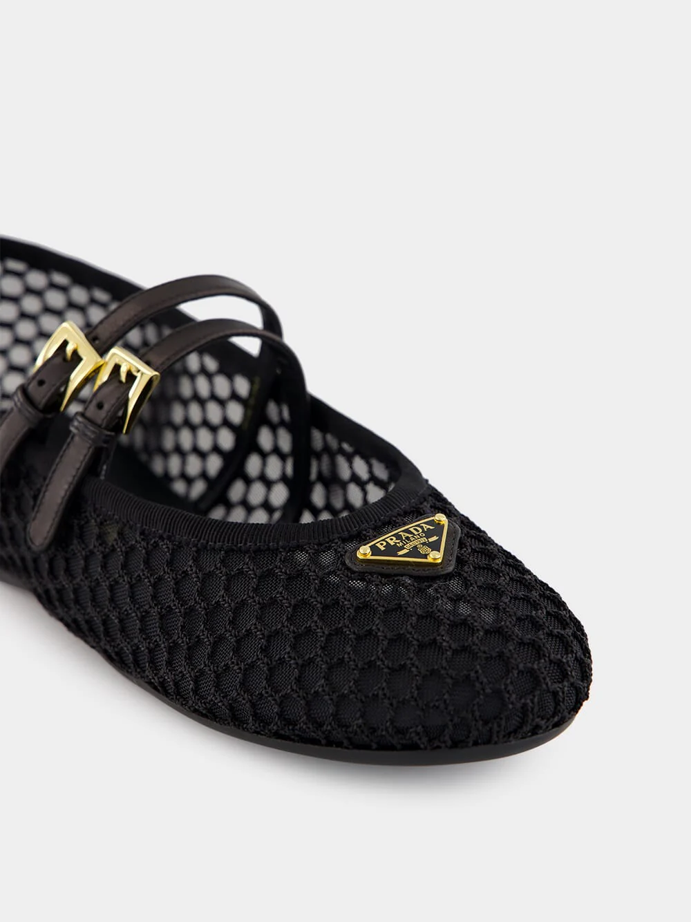 Black Mesh Fabric ballerinas - Image 7