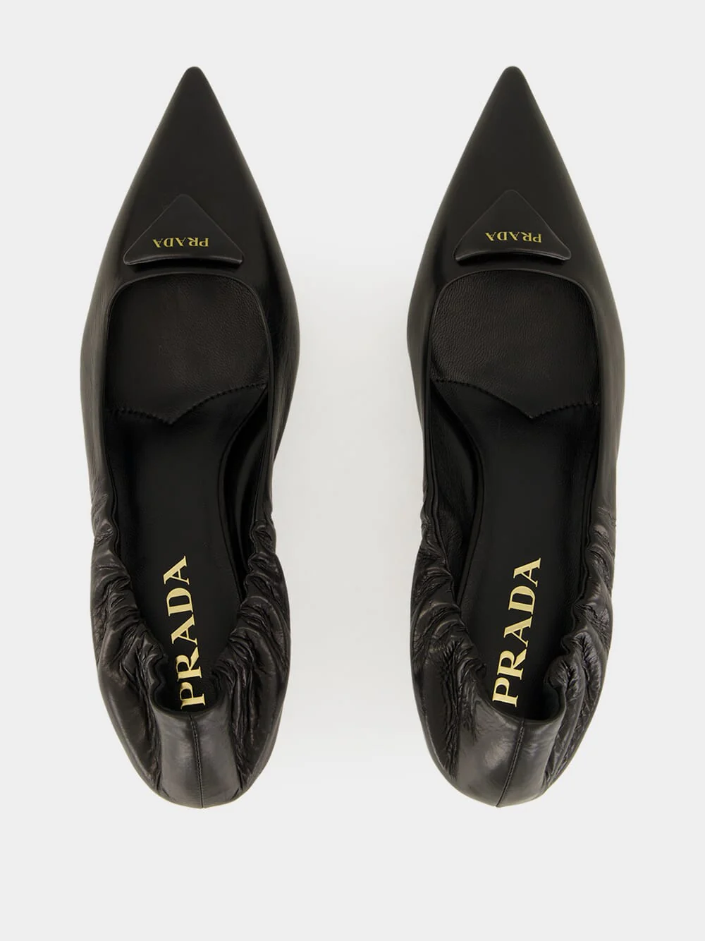 Black Mid-Heel Leather Pumps - Image 4