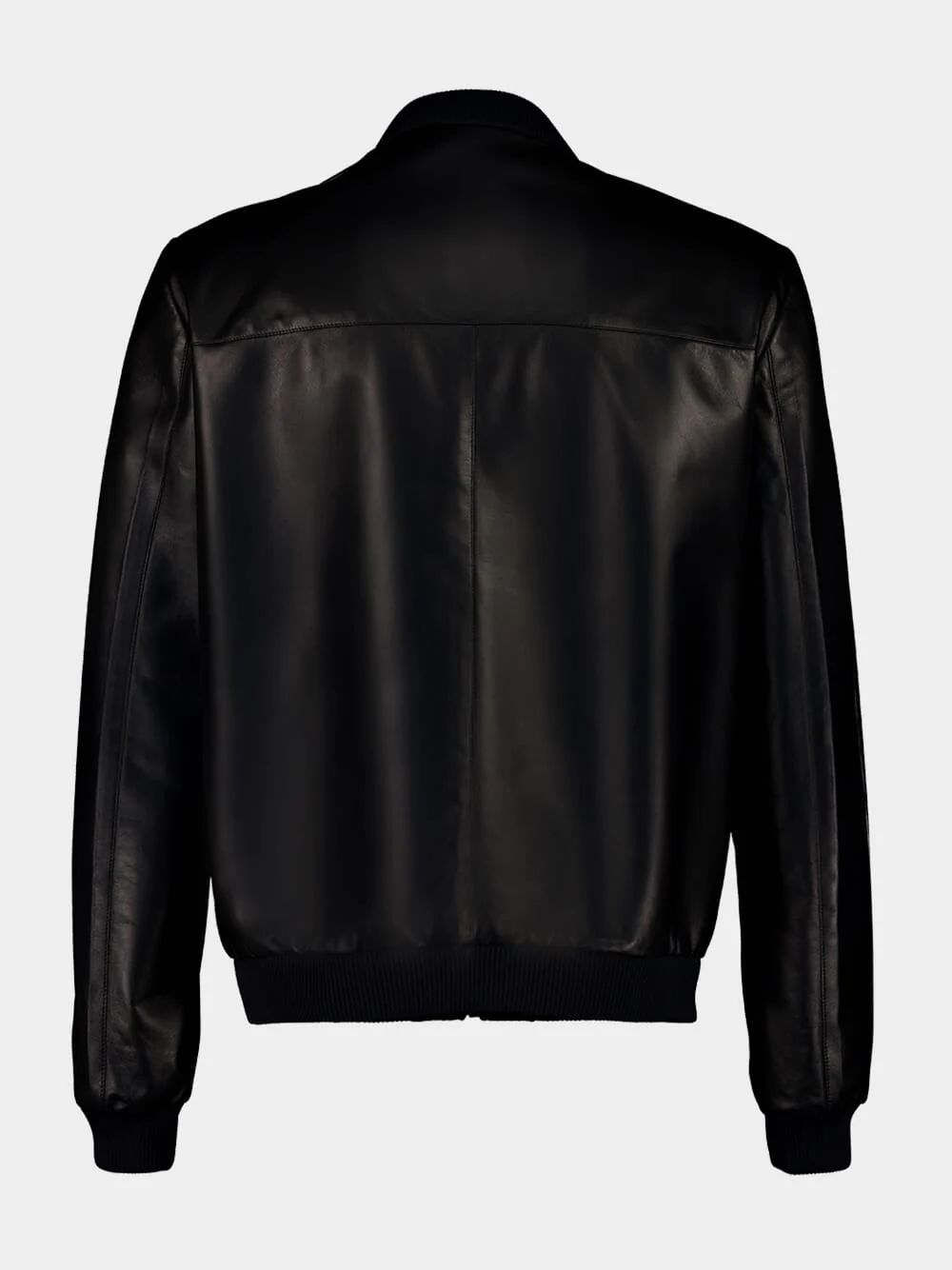 Black Nappa Leather Bomber Jacket - Image 4