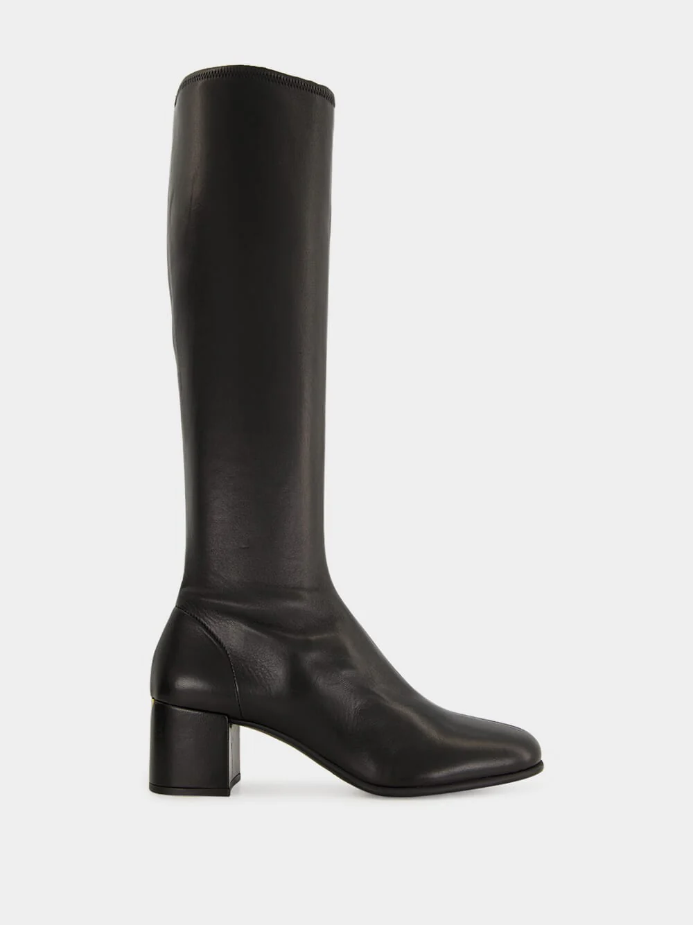 Black Nappa Leather Knee-High Boots