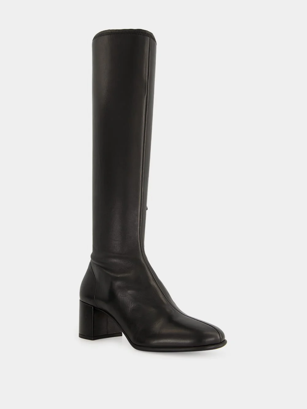 Black Nappa Leather Knee-High Boots - Image 2
