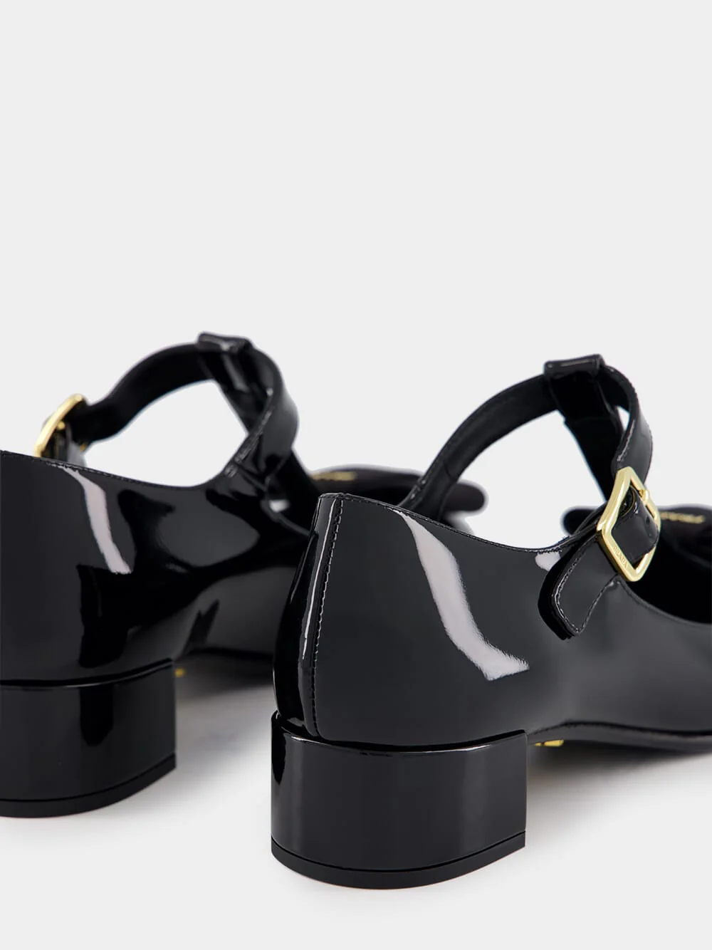 Black Patent Leather Mid-Heel Pumps - Image 5