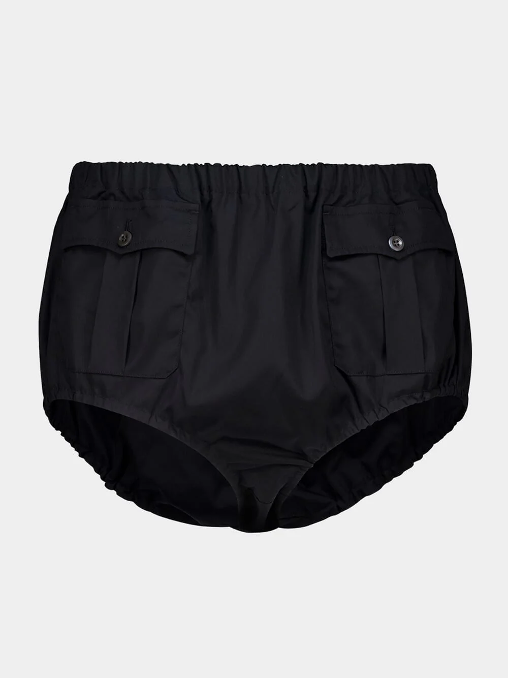Black Poplin Boy Shorts with Patch Pockets - Image 2