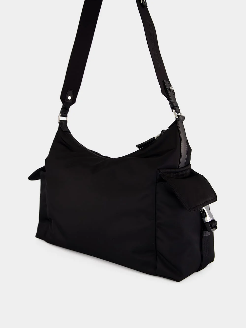 Black Re-Nylon and Leather Explore Bag - Image 7
