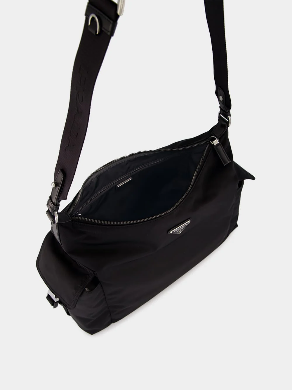 Black Re-Nylon and Leather Explore Bag - Image 8