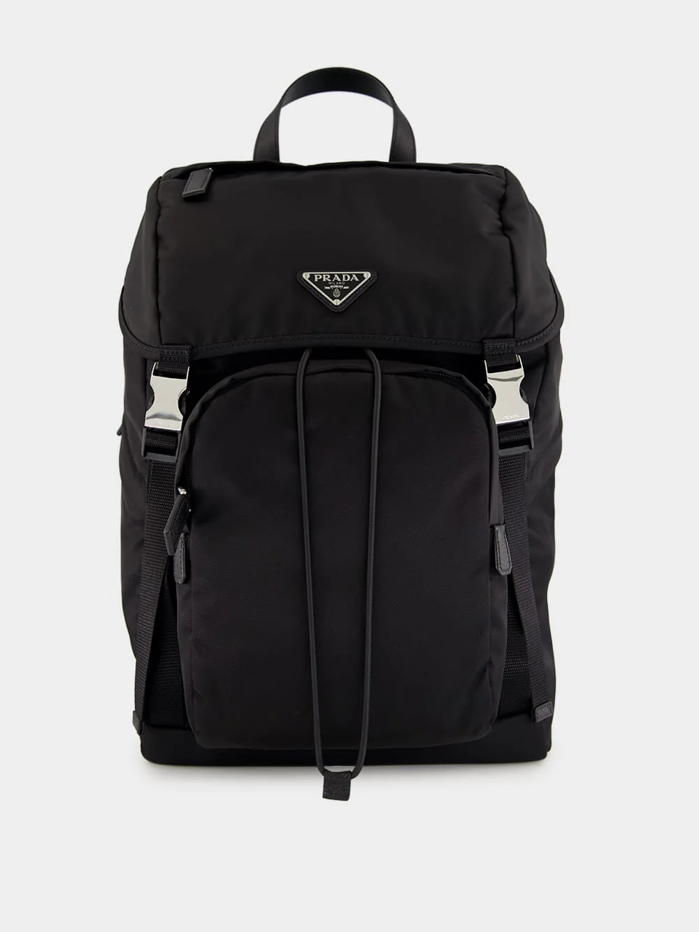 Black Re-Nylon and Saffiano Leather Backpack - Image 2