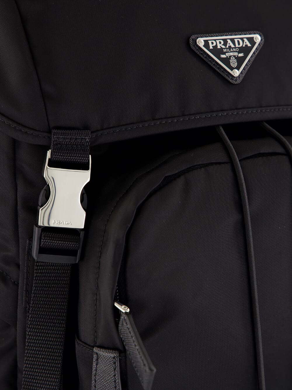 Black Re-Nylon and Saffiano Leather Backpack - Image 8