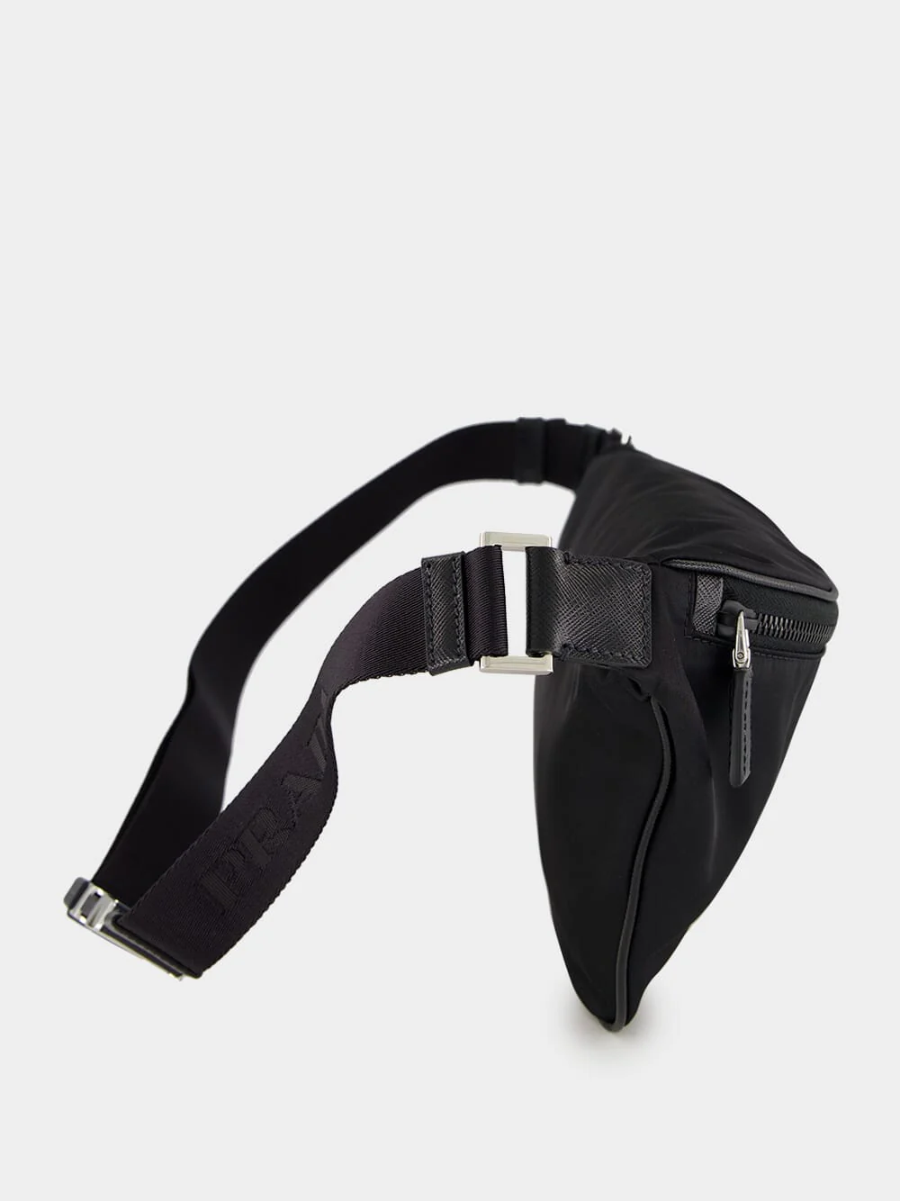 Black Re-Nylon and Saffiano Leather Belt Bag - Image 5