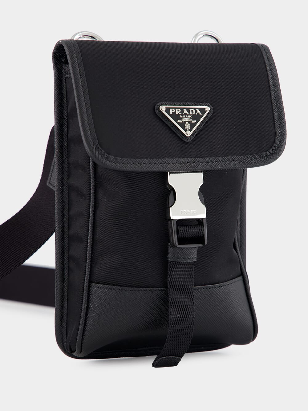 Black Re-Nylon Smartphone Bag - Image 8