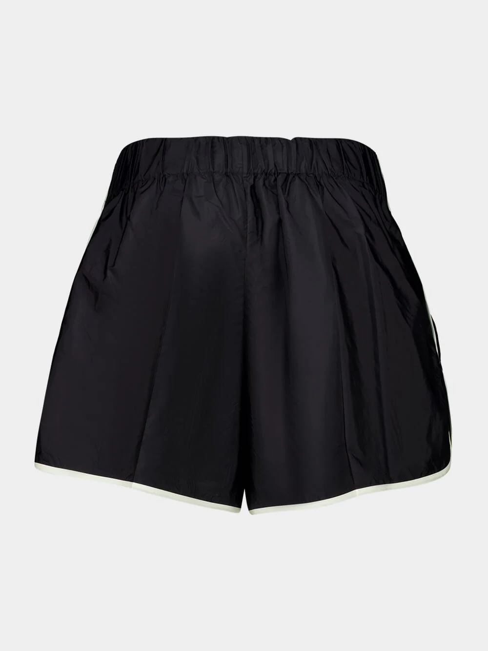 Black Recycled Nylon High-Waist Shorts - Image 2