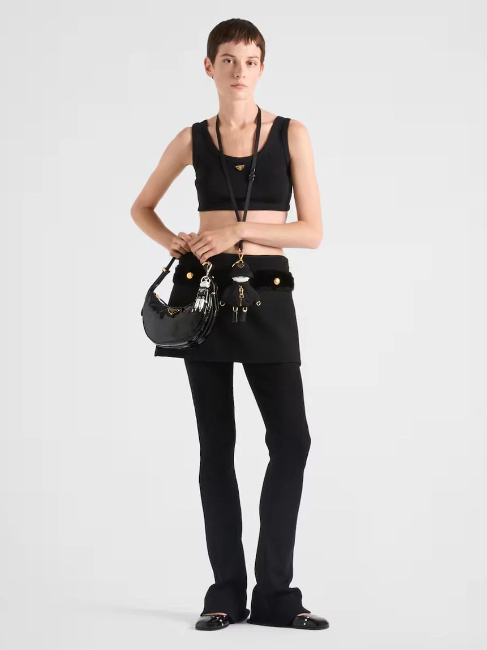 Black Ribbed Tank Top - Image 2