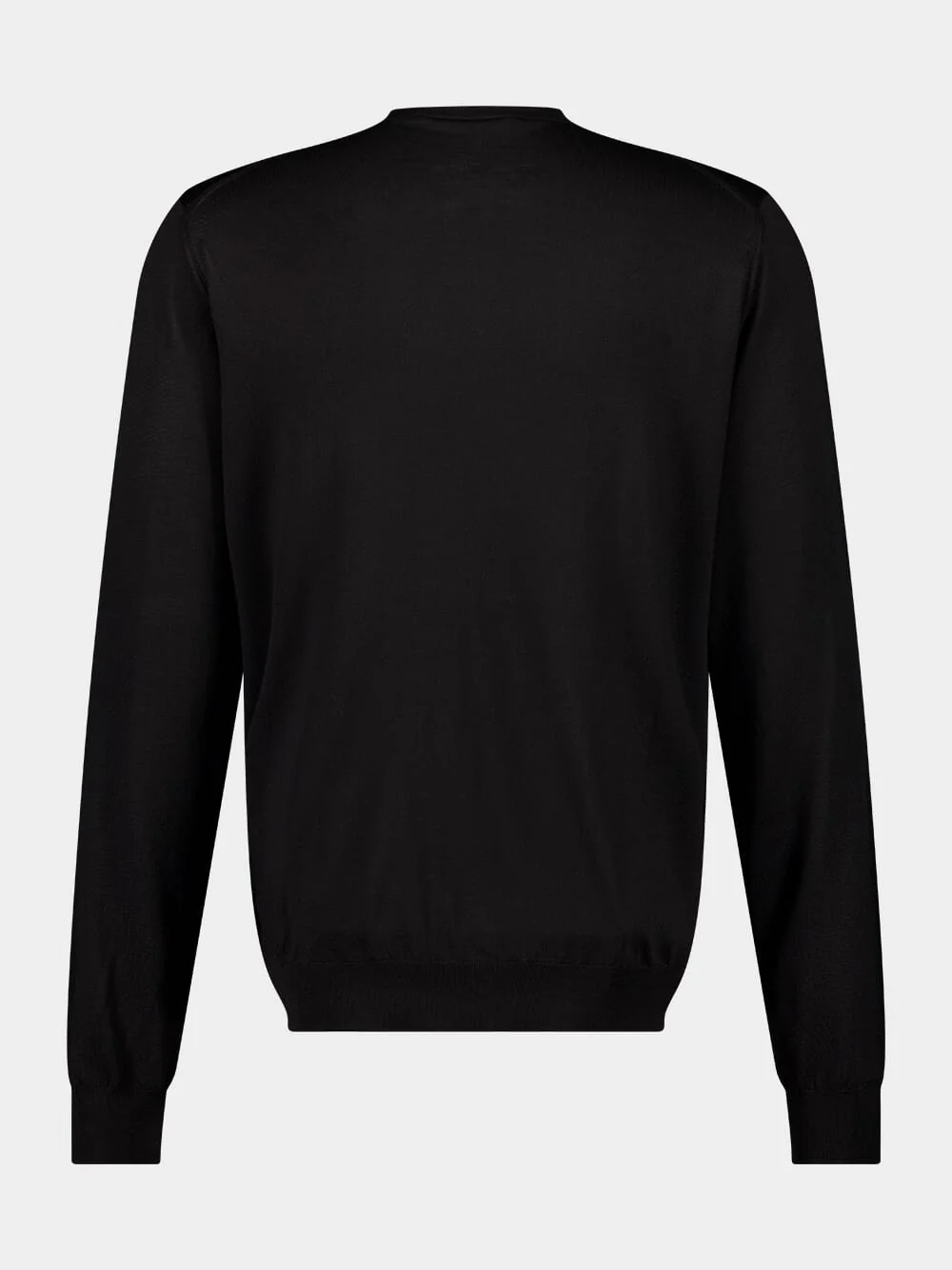 Black Silk Crew-Neck Sweater - Image 2