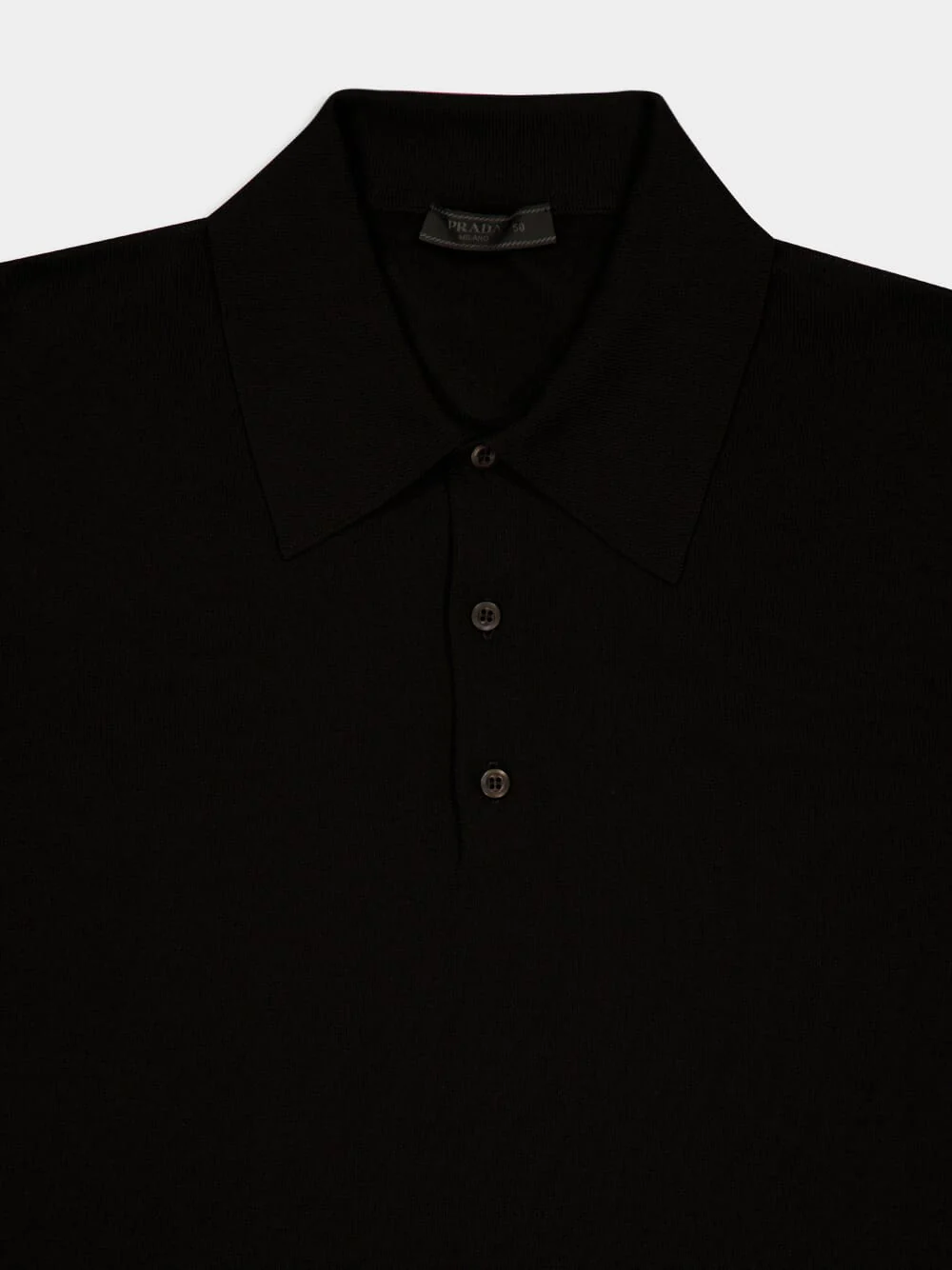 Black Silk Polo Shirt - Image 3