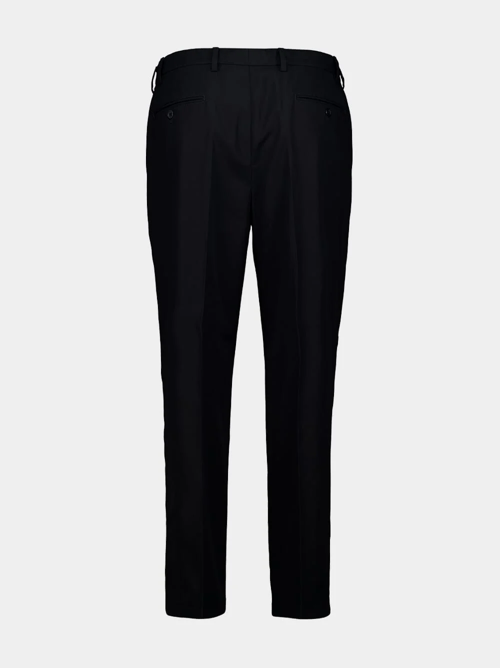 Black Slim Fit Trousers with Triangle Key Ring - Image 2