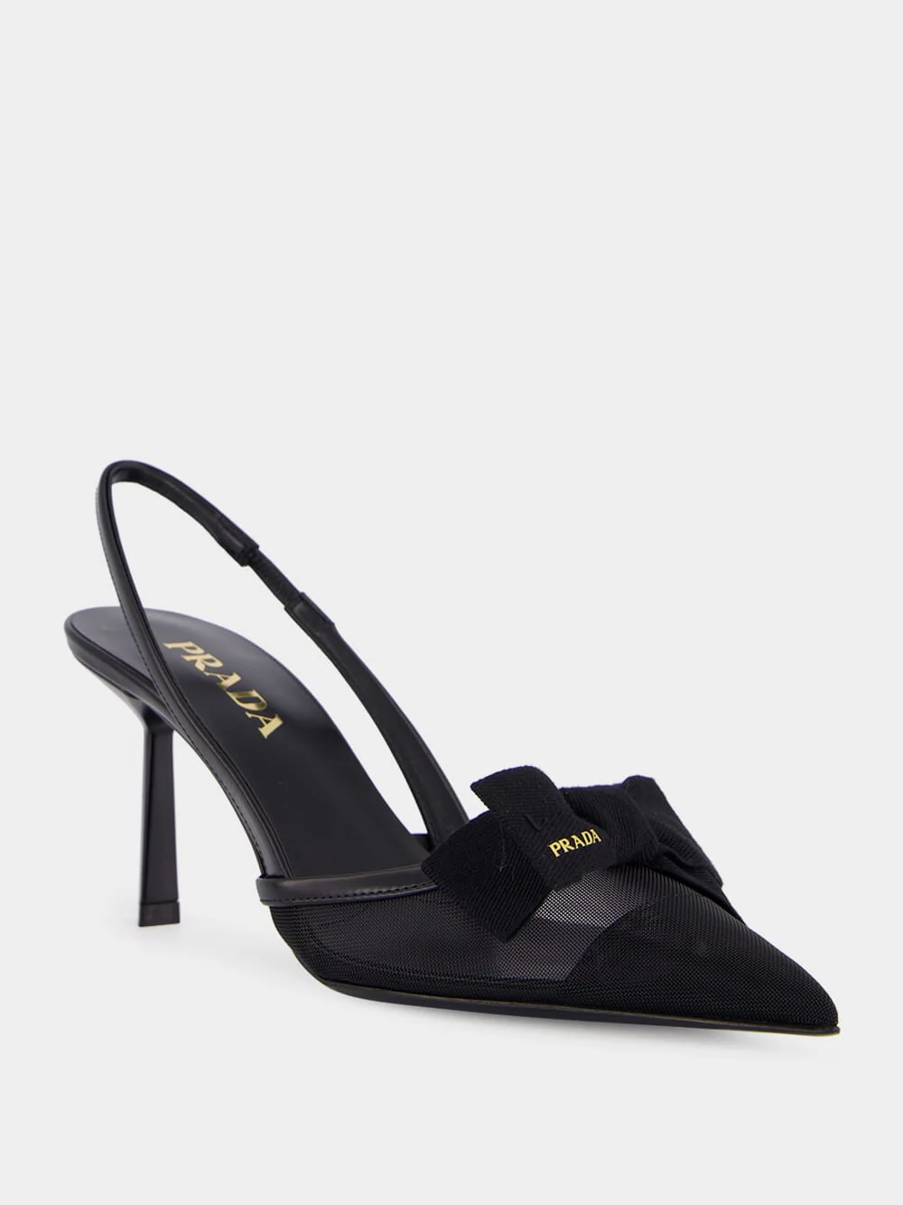 Black Slingback Bow Pumps - Image 2