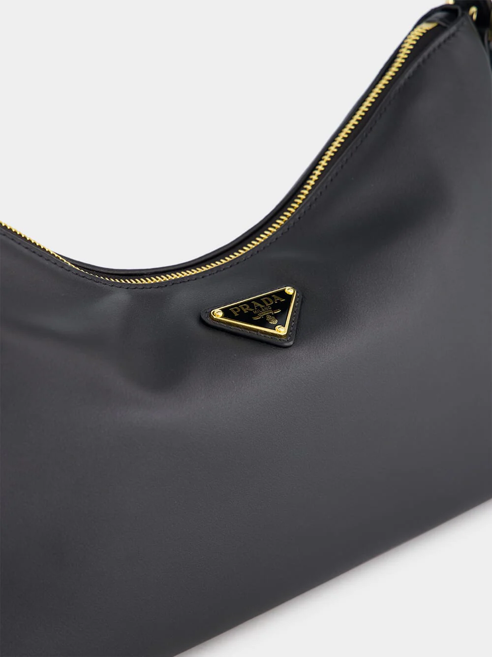 Black Soft Grain Leather Shoulder Bag - Image 6