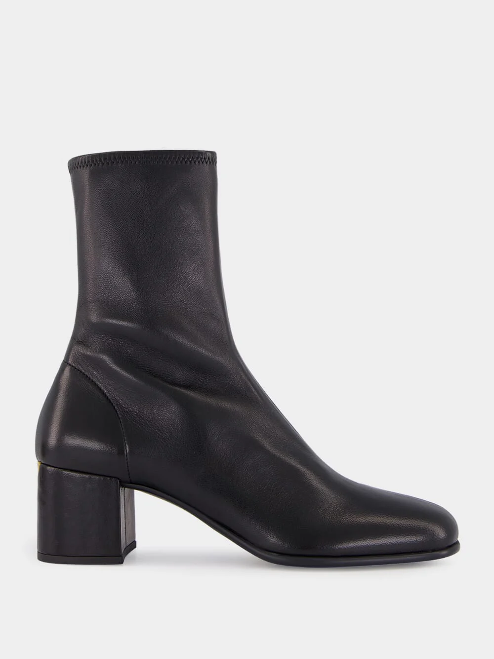 Black Stretch Nappa Leather Booties