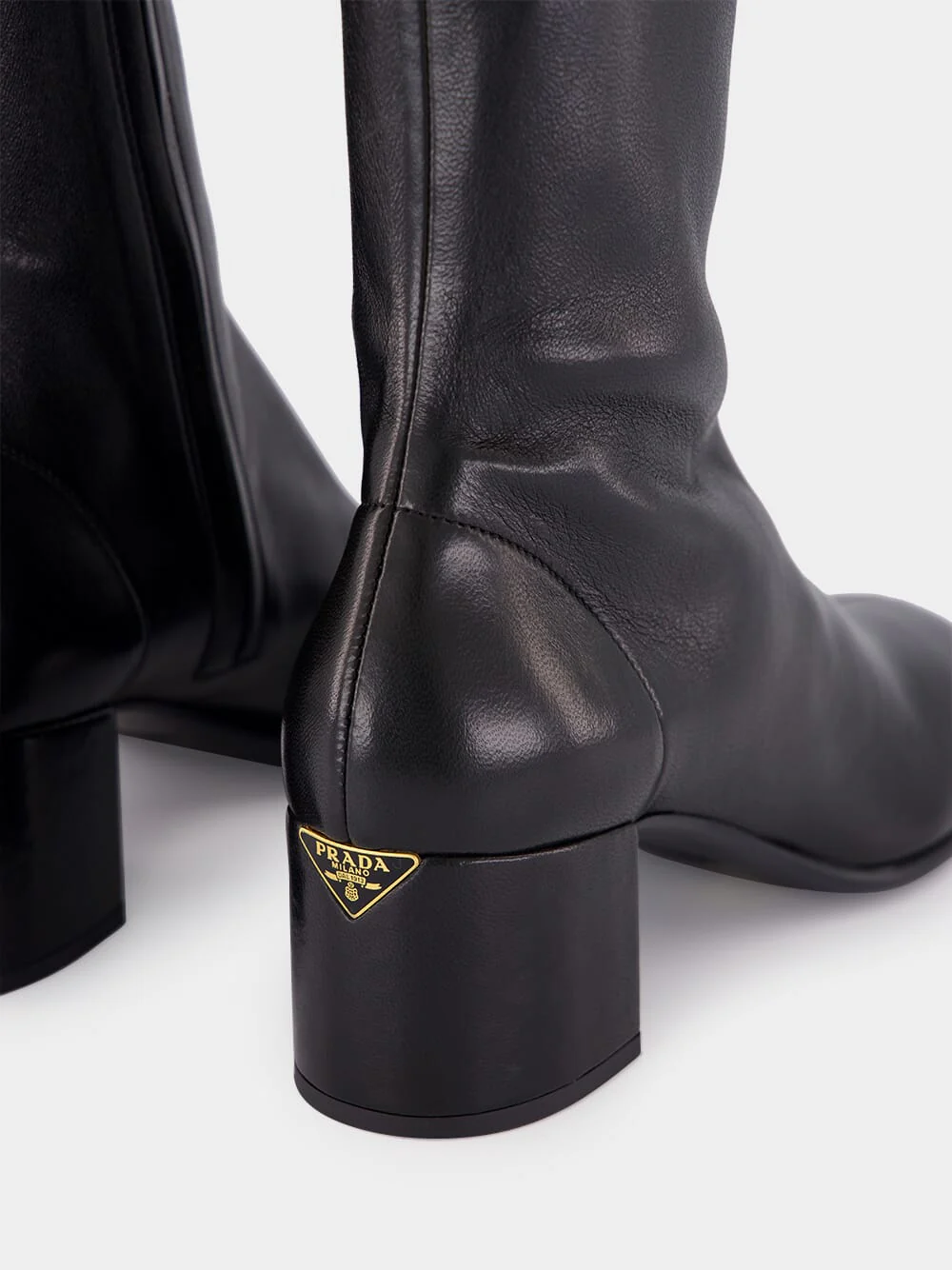 Black Stretch Nappa Leather Booties - Image 5