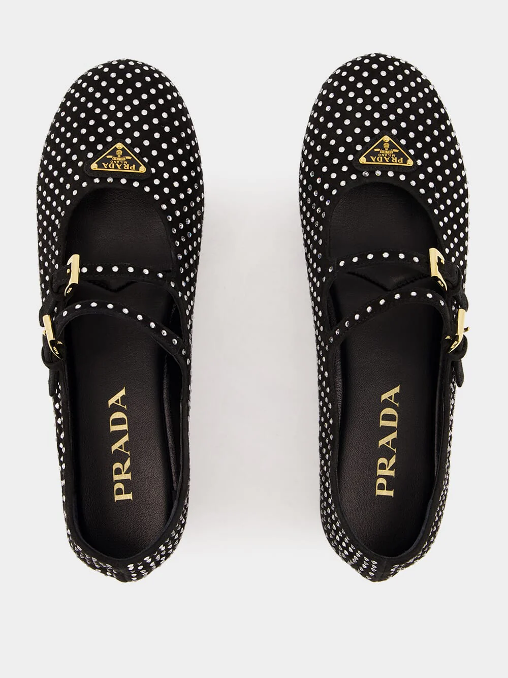 Black Suede Crystal Ballerinas - Image 5