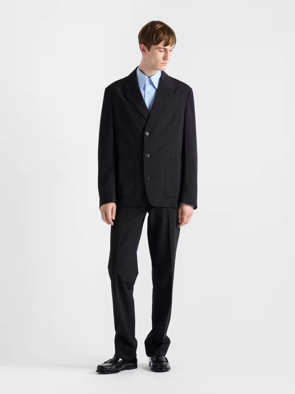 Black Wool Blend Trousers - Image 2